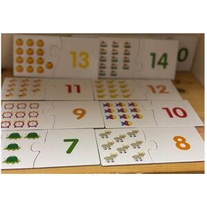 Educational 2 piece Number Puzzles 1 - 20 Kids Learning Toy Match Game preowned